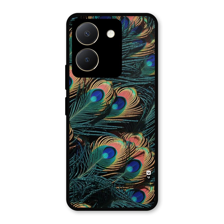 Peacock Feather Art Metal Back Case for Vivo Y36