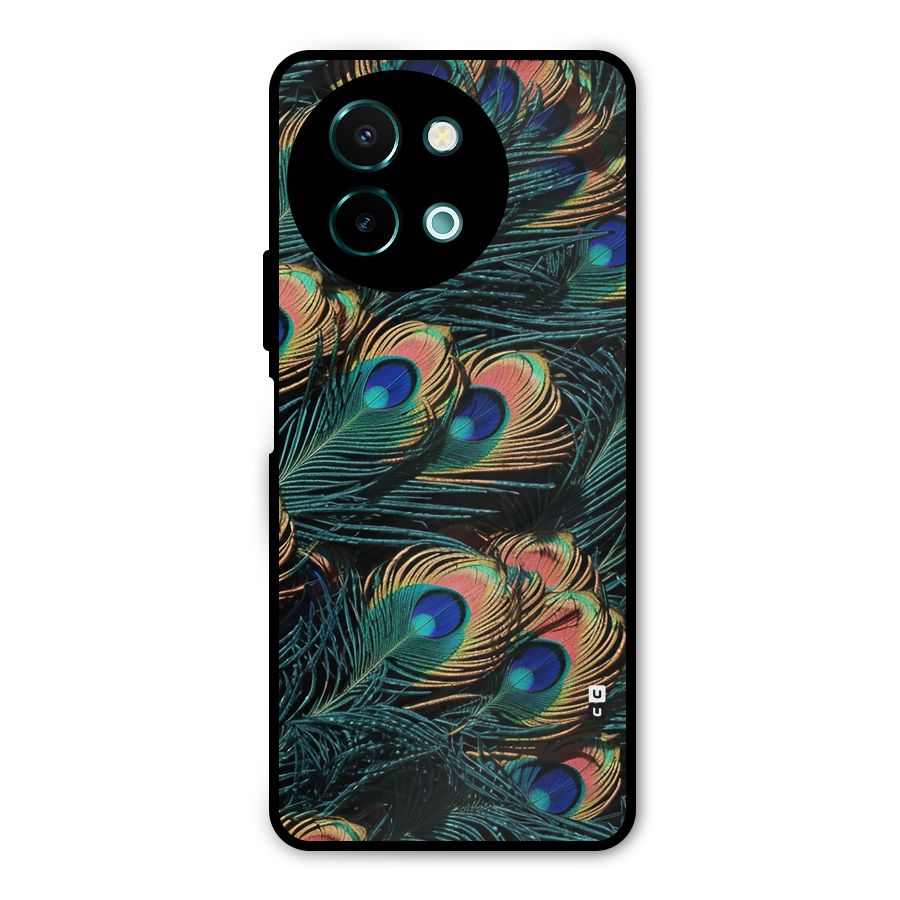 Peacock Feather Art Metal Back Case for Vivo Y58