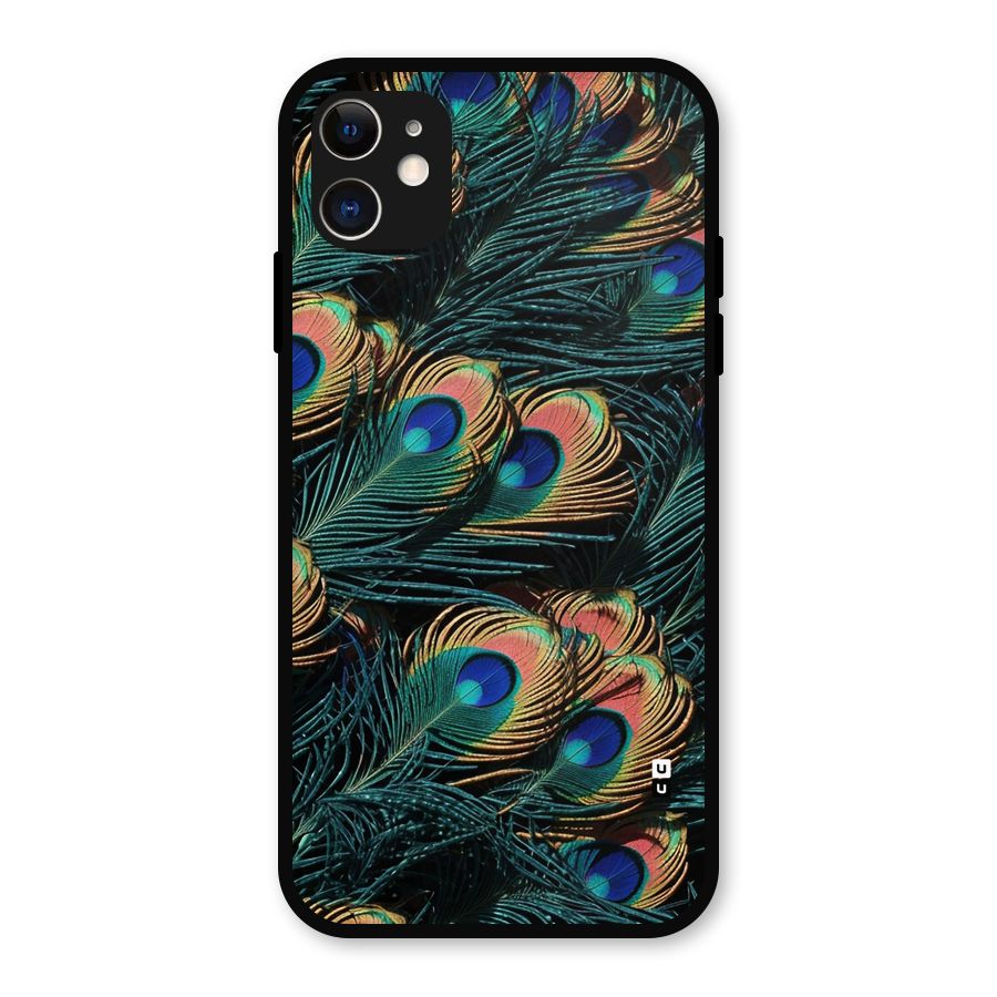 Peacock Feather Art Metal Back Case for iPhone 11