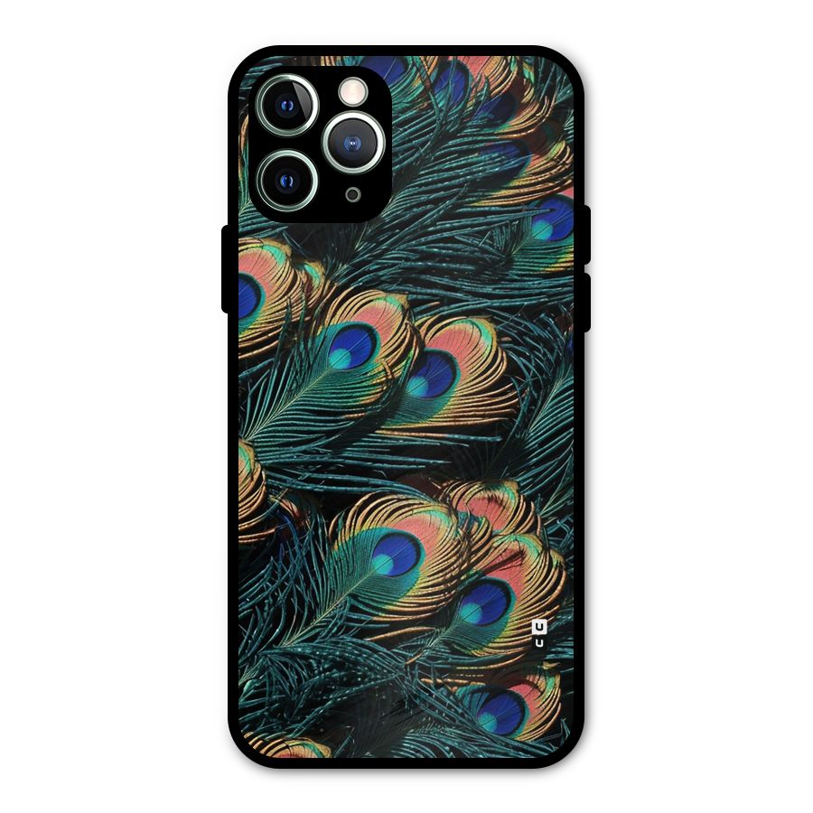 Peacock Feather Art Metal Back Case for iPhone 11 Pro Max