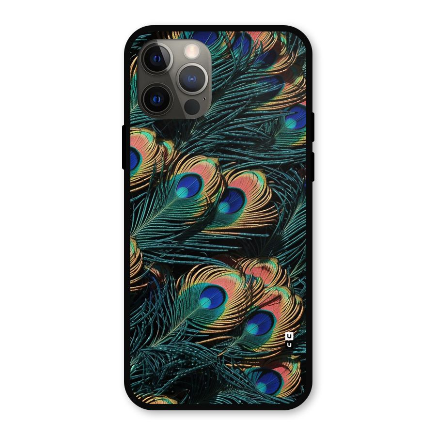 Peacock Feather Art Metal Back Case for iPhone 12 Pro