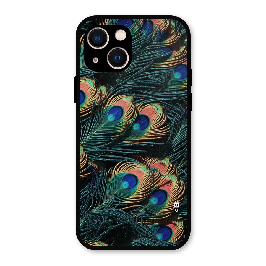 Peacock Feather Art Metal Back Case for iPhone 13