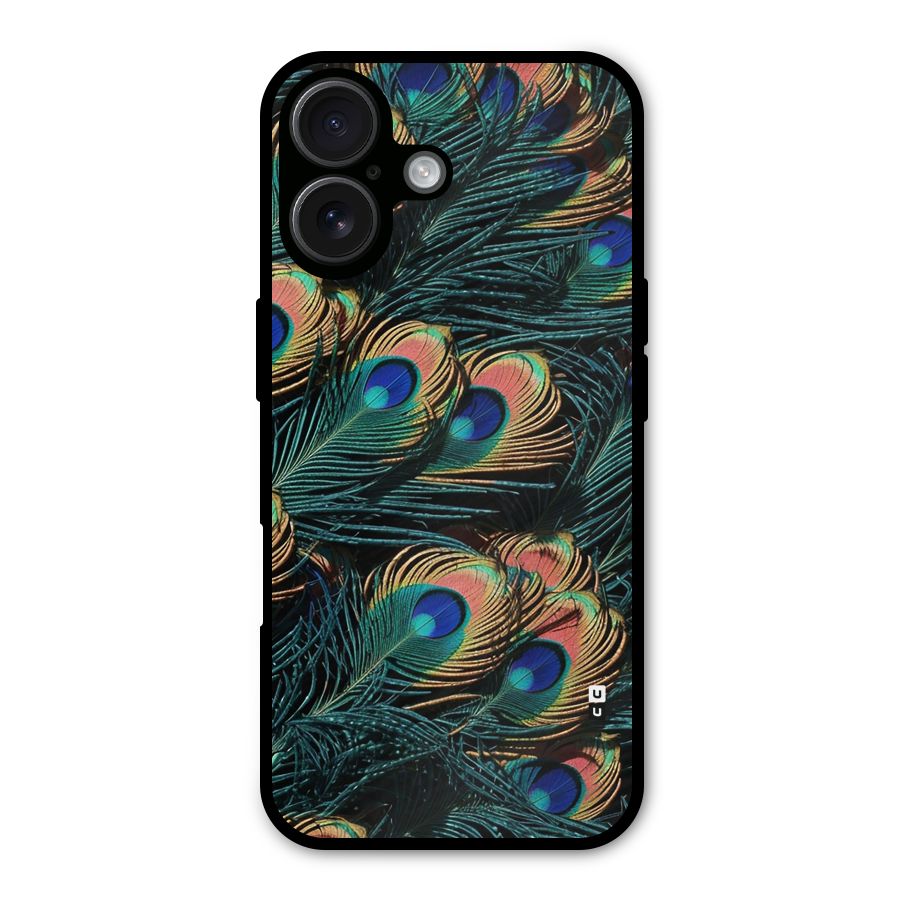 Peacock Feather Art Metal Back Case for iPhone 16
