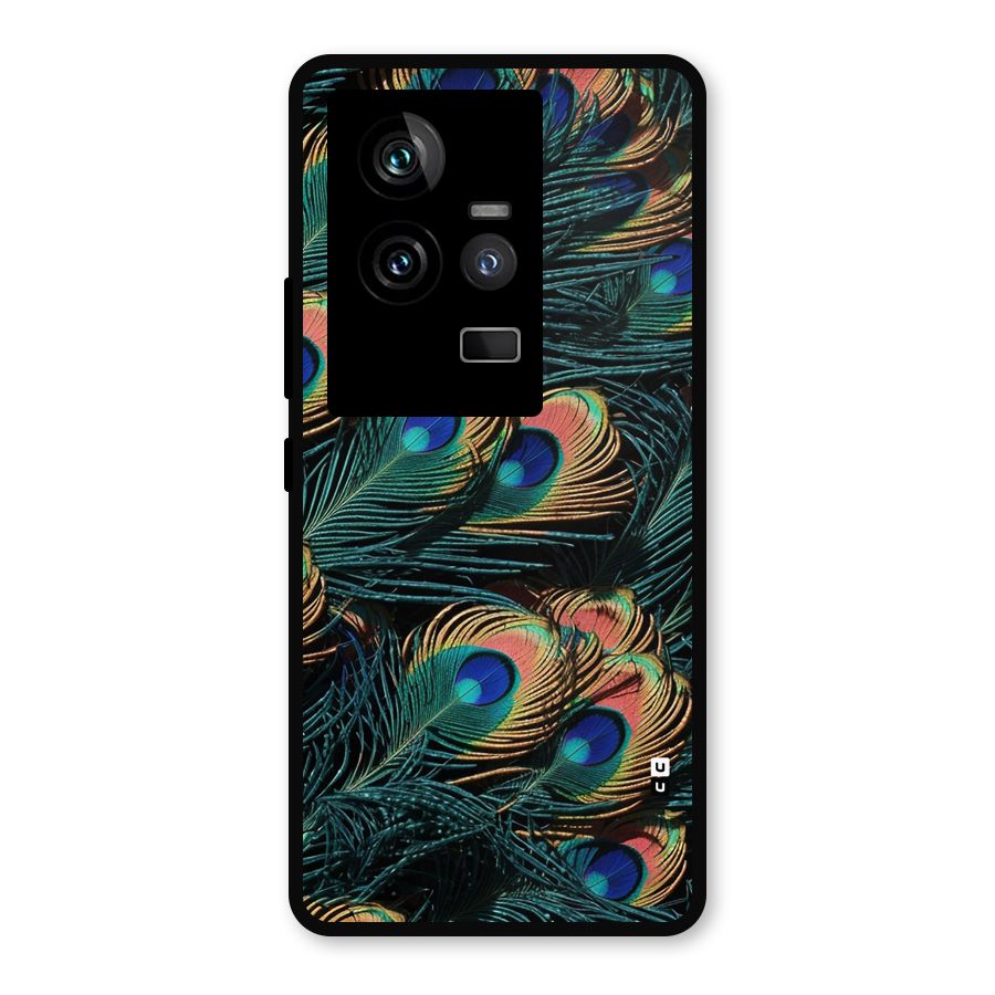 Peacock Feather Art Metal Back Case for iQOO 11 5G
