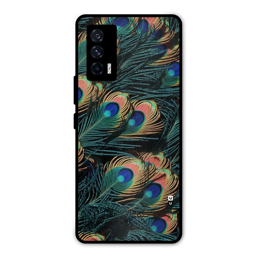Peacock Feather Art Metal Back Case for iQOO 7 5G