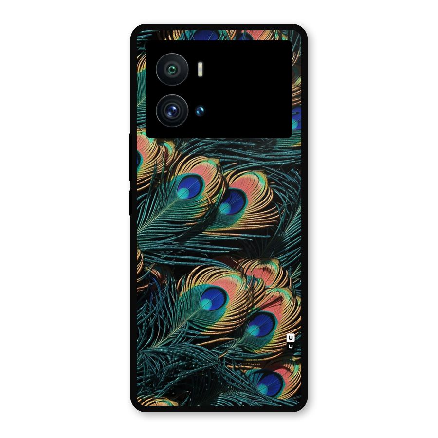 Peacock Feather Art Metal Back Case for iQOO 9 Pro