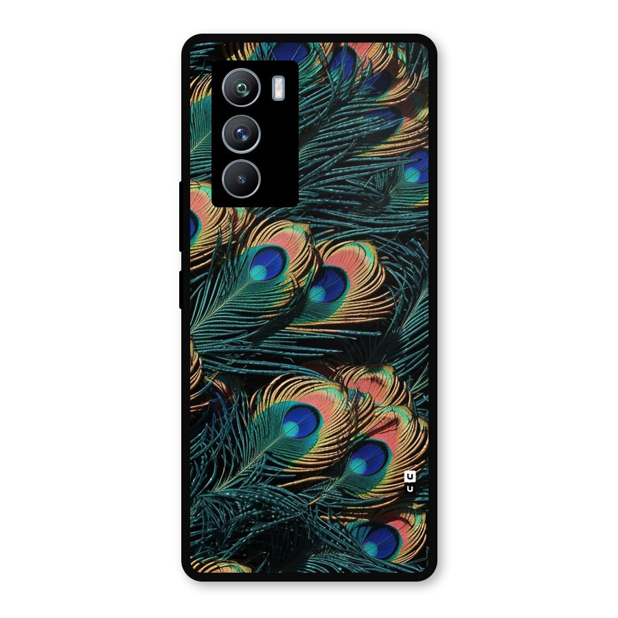 Peacock Feather Art Metal Back Case for iQOO 9 SE