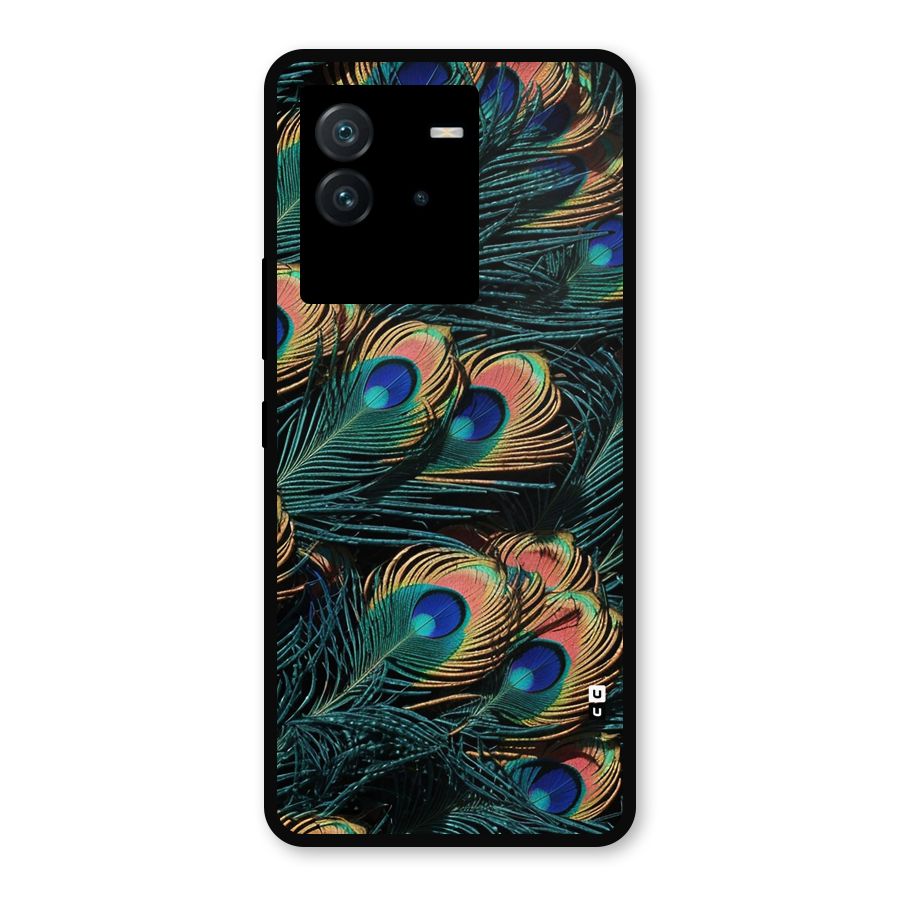 Peacock Feather Art Metal Back Case for iQOO Neo 6 5G