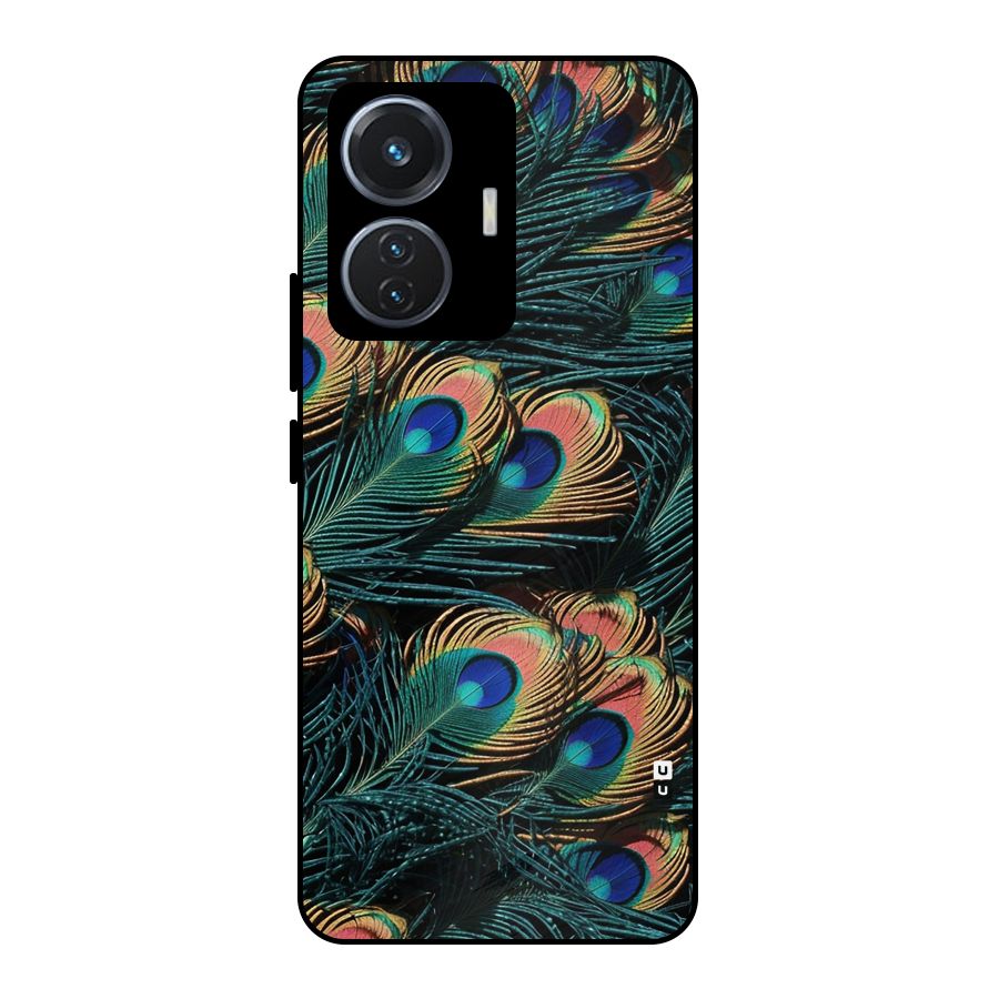 Peacock Feather Art Metal Back Case for iQOO Z6 44W