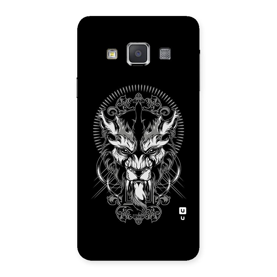 Pencil Art Lion Illustration Back Case for Galaxy A3