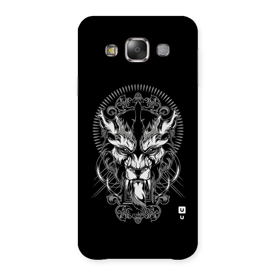 Pencil Art Lion Illustration Back Case for Galaxy E7