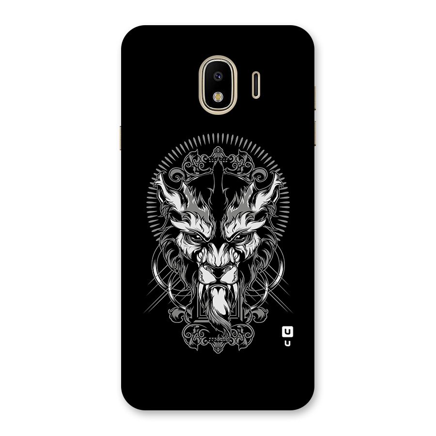 Pencil Art Lion Illustration Back Case for Galaxy J4