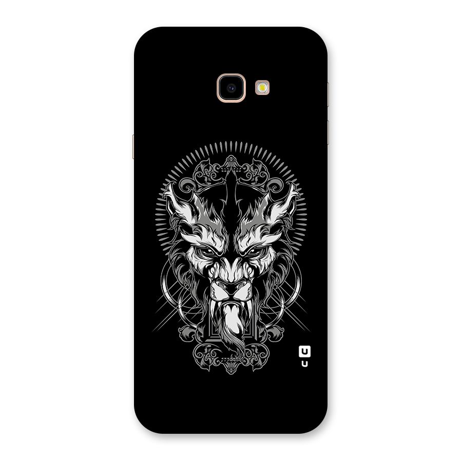 Pencil Art Lion Illustration Back Case for Galaxy J4 Plus