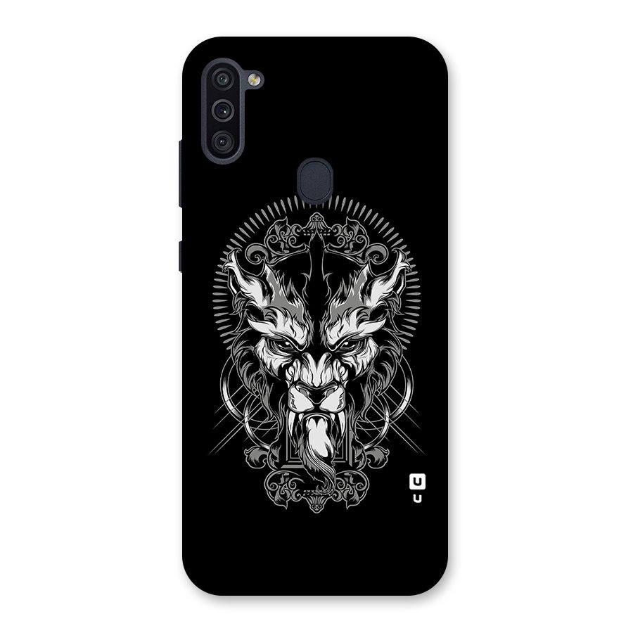 Pencil Art Lion Illustration Back Case for Galaxy M11