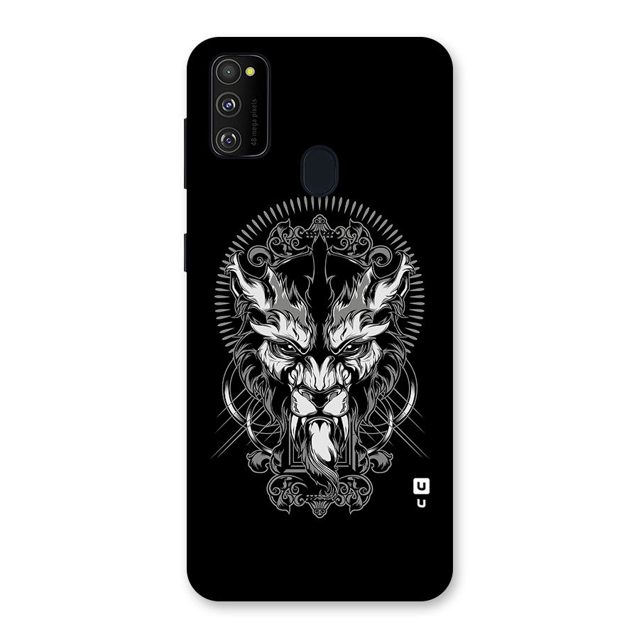Pencil Art Lion Illustration Back Case for Galaxy M21