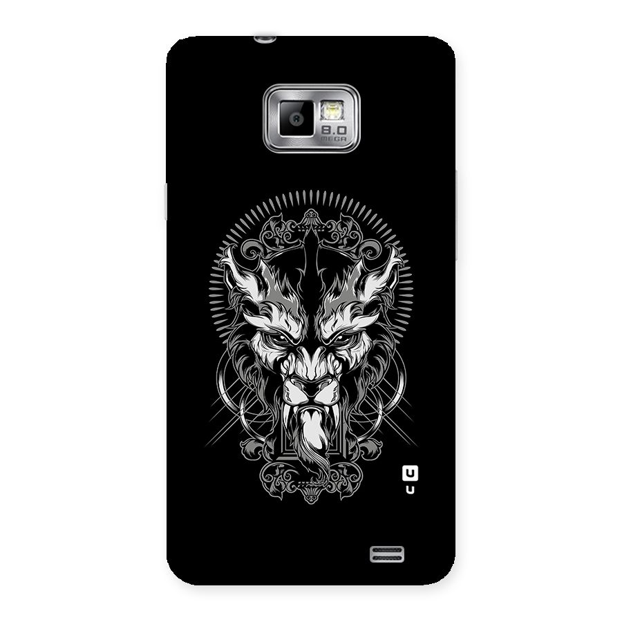 Pencil Art Lion Illustration Back Case for Galaxy S2