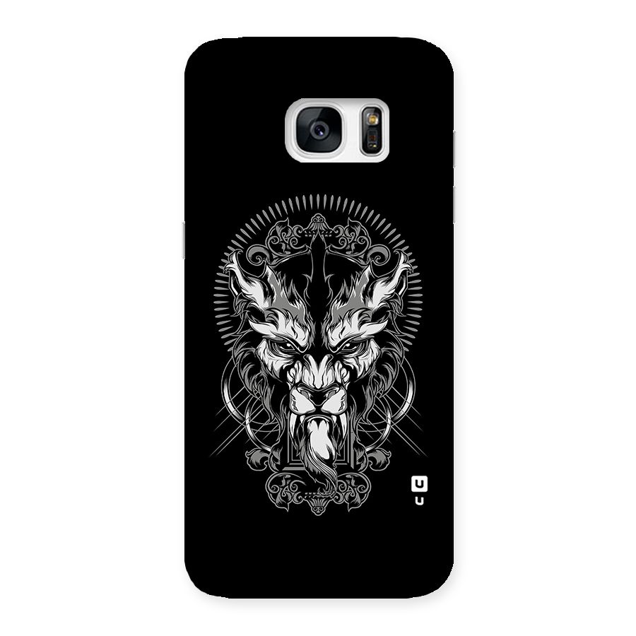 Pencil Art Lion Illustration Back Case for Galaxy S7 Edge
