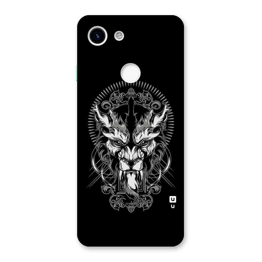 Pencil Art Lion Illustration Back Case for Google Pixel 3