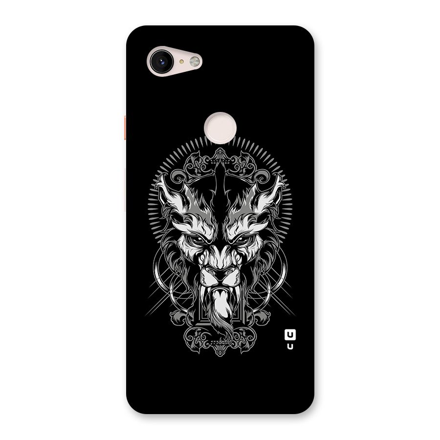 Pencil Art Lion Illustration Back Case for Google Pixel 3 XL