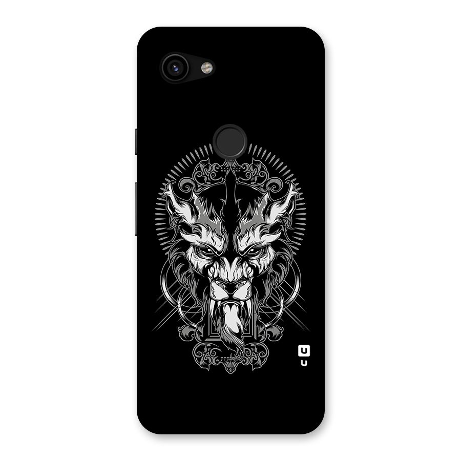 Pencil Art Lion Illustration Back Case for Google Pixel 3a