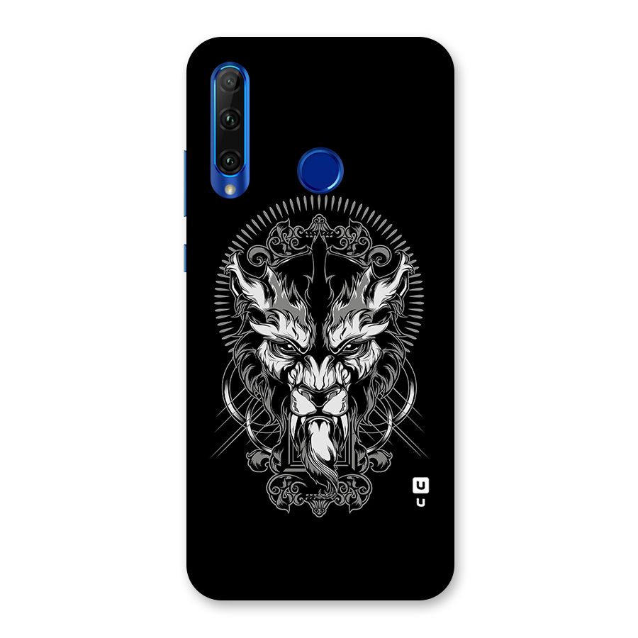 Pencil Art Lion Illustration Back Case for Honor 20i