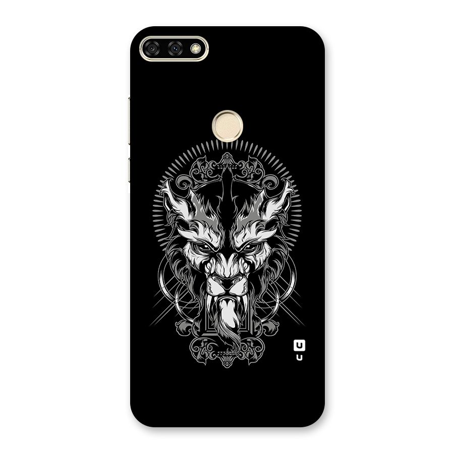 Pencil Art Lion Illustration Back Case for Honor 7A