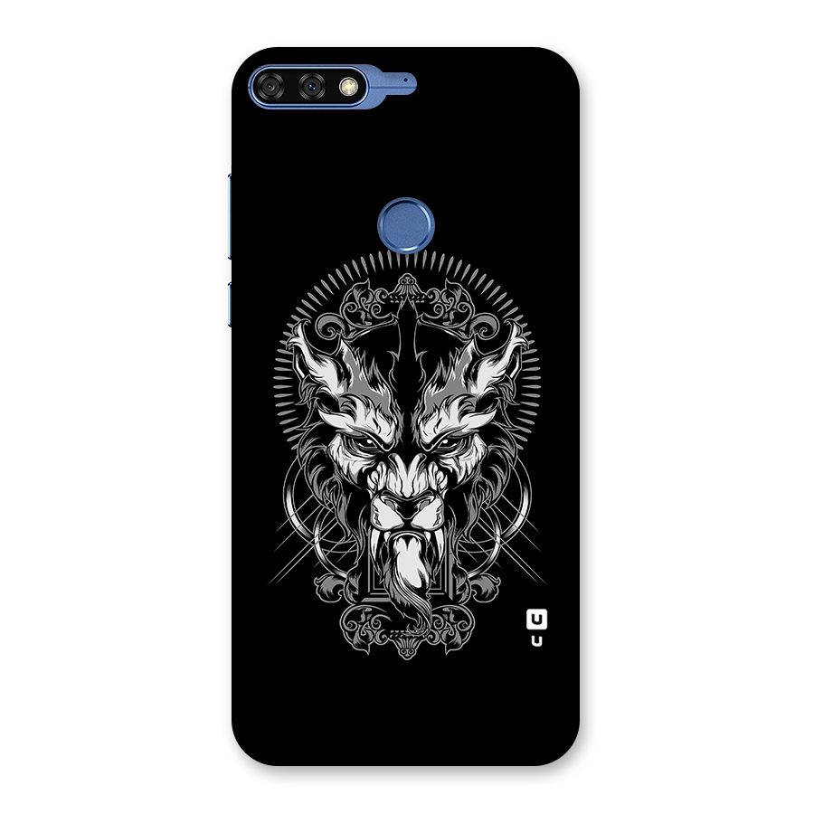 Pencil Art Lion Illustration Back Case for Honor 7C