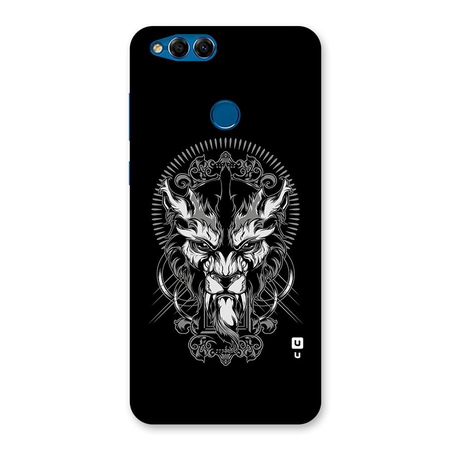Pencil Art Lion Illustration Back Case for Honor 7X