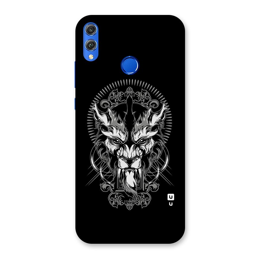 Pencil Art Lion Illustration Back Case for Honor 8X