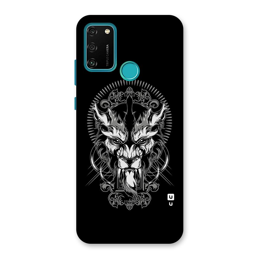Pencil Art Lion Illustration Back Case for Honor 9A