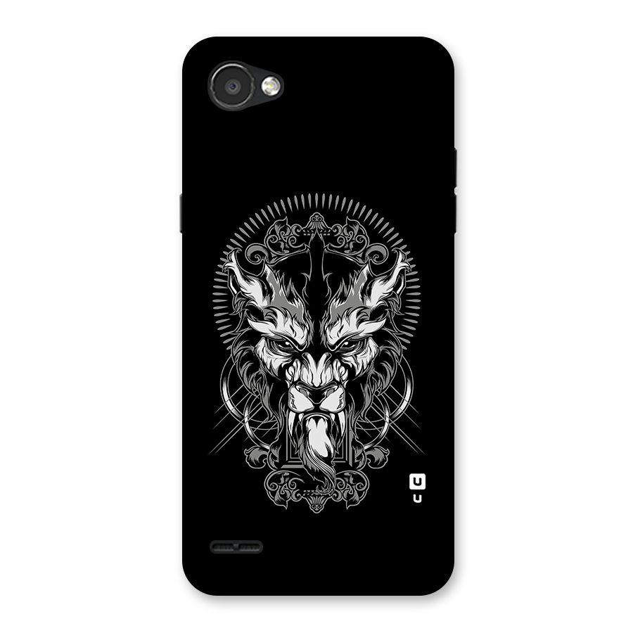 Pencil Art Lion Illustration Back Case for LG Q6