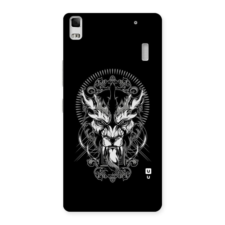 Pencil Art Lion Illustration Back Case for Lenovo K3 Note