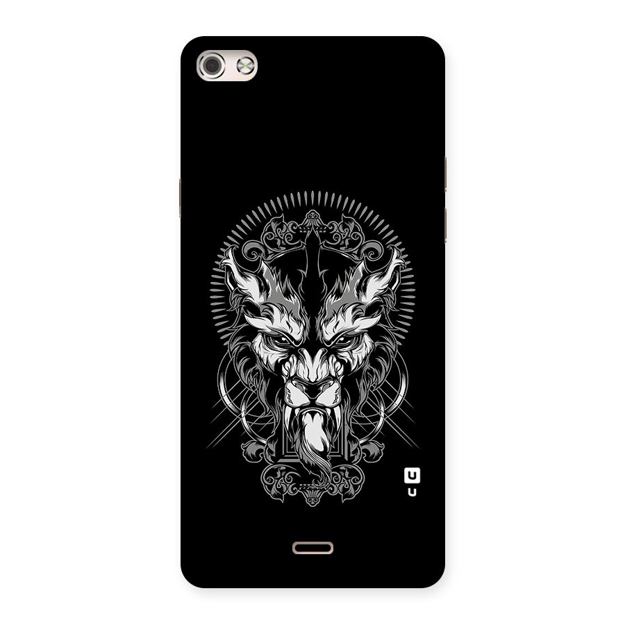 Pencil Art Lion Illustration Back Case for Micromax Canvas Silver 5