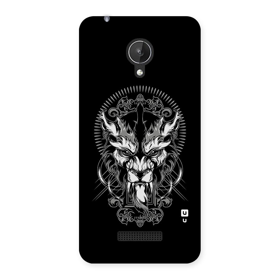 Pencil Art Lion Illustration Back Case for Micromax Canvas Spark Q380
