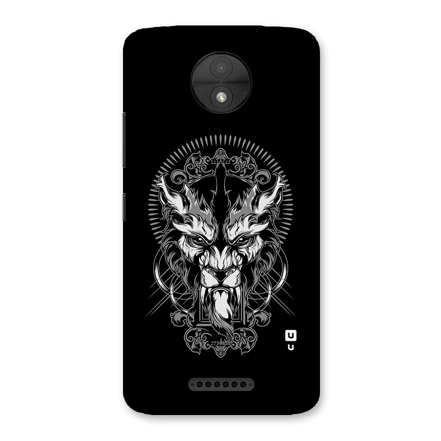Pencil Art Lion Illustration Back Case for Moto C