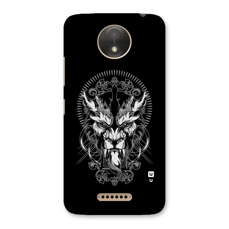 Pencil Art Lion Illustration Back Case for Moto C Plus