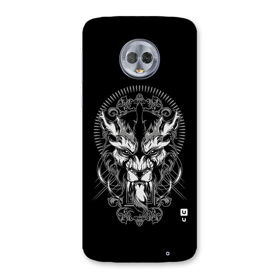 Pencil Art Lion Illustration Back Case for Moto G6 Plus