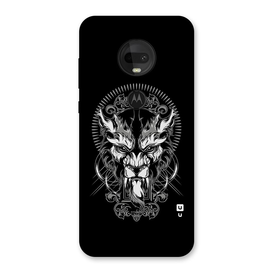 Pencil Art Lion Illustration Back Case for Moto G7