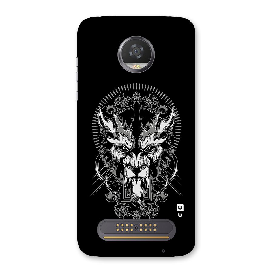 Pencil Art Lion Illustration Back Case for Moto Z2 Play
