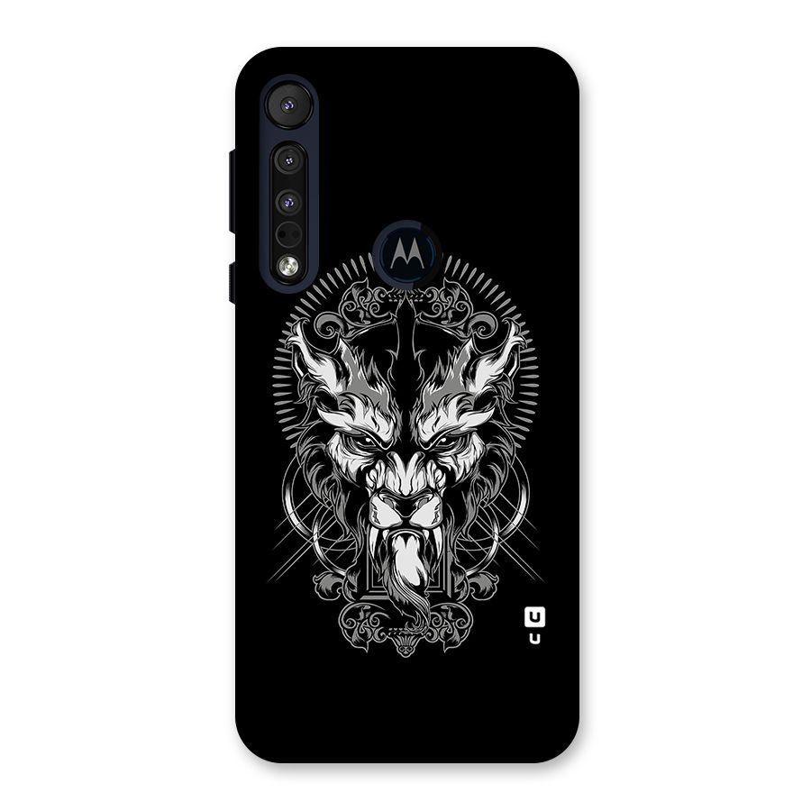 Pencil Art Lion Illustration Back Case for Motorola One Macro