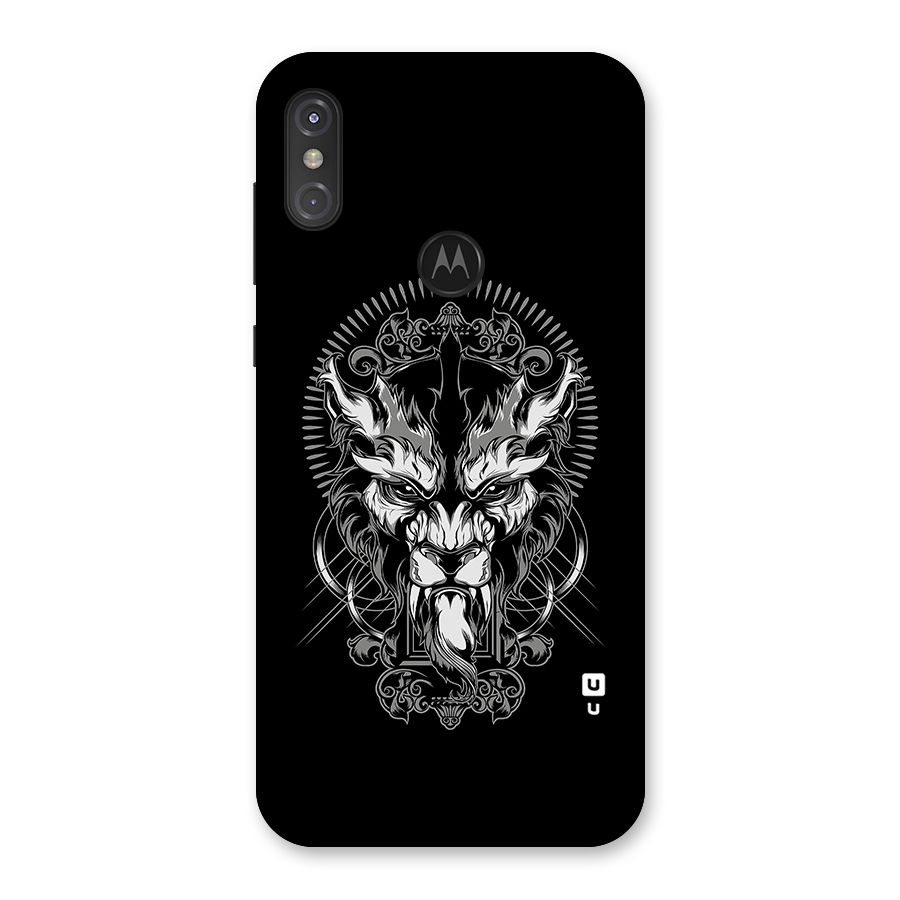 Pencil Art Lion Illustration Back Case for Motorola One Power