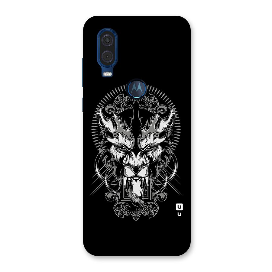 Pencil Art Lion Illustration Back Case for Motorola One Vision