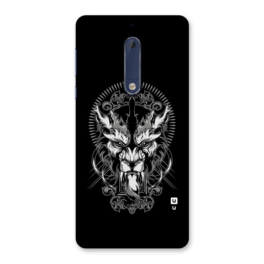 Pencil Art Lion Illustration Back Case for Nokia 5