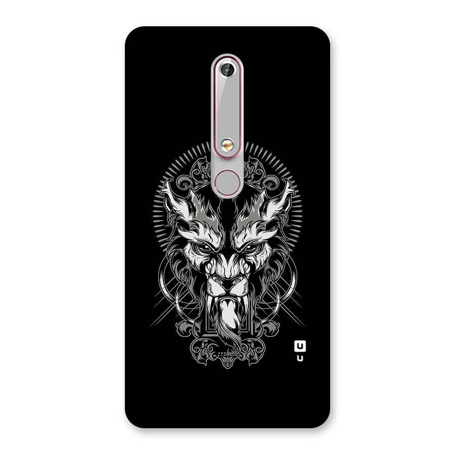 Pencil Art Lion Illustration Back Case for Nokia 6.1