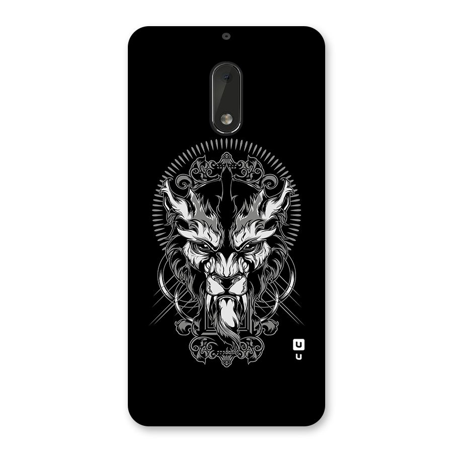 Pencil Art Lion Illustration Back Case for Nokia 6