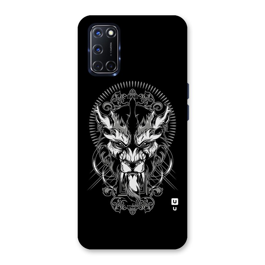 Pencil Art Lion Illustration Back Case for Oppo A52