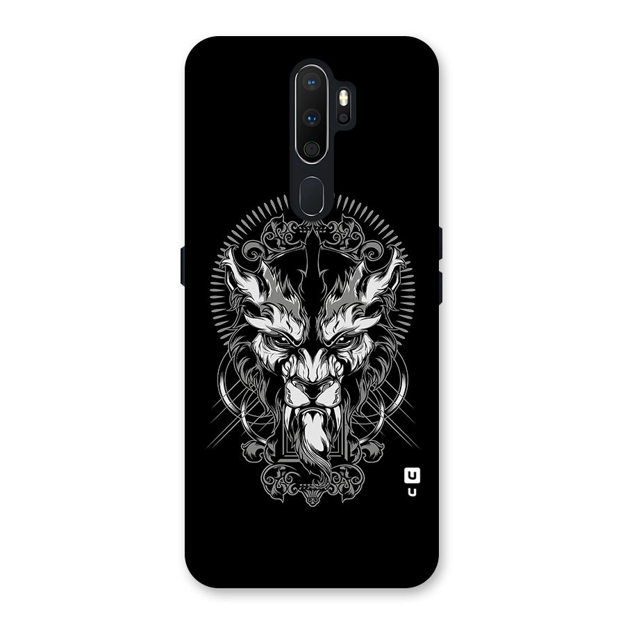 Pencil Art Lion Illustration Back Case for Oppo A5 (2020)