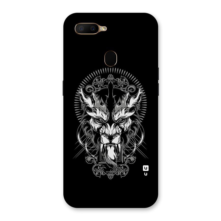 Pencil Art Lion Illustration Back Case for Oppo A5s