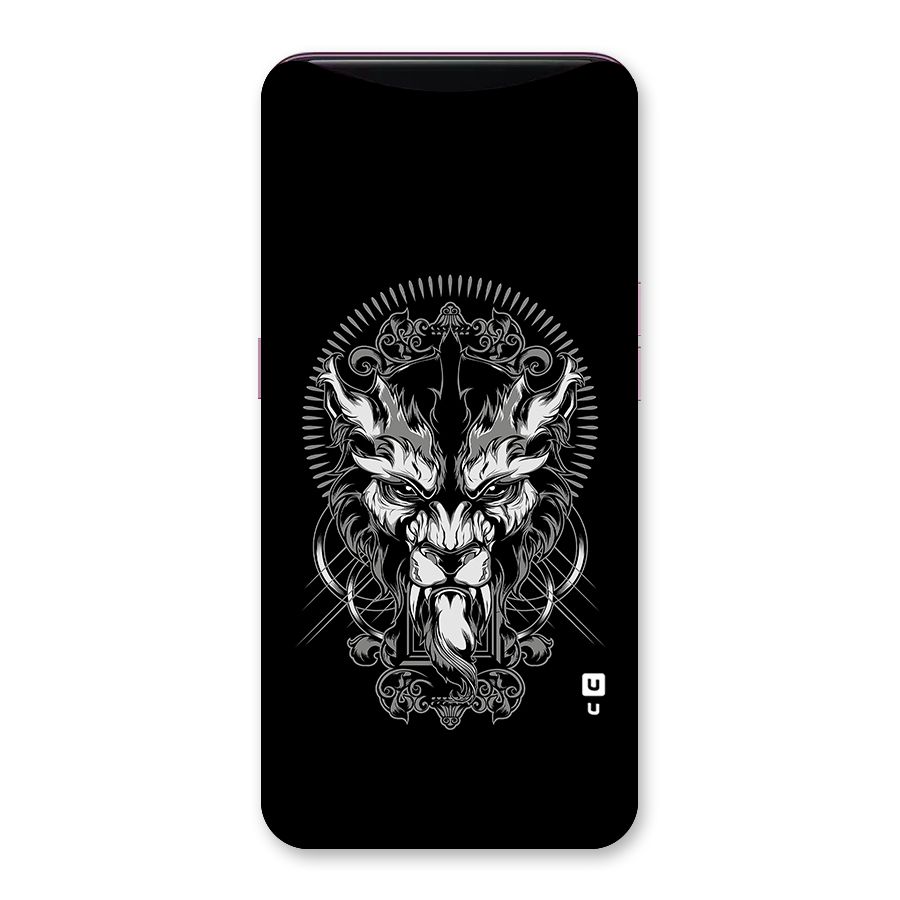Pencil Art Lion Illustration Back Case for Oppo Find X