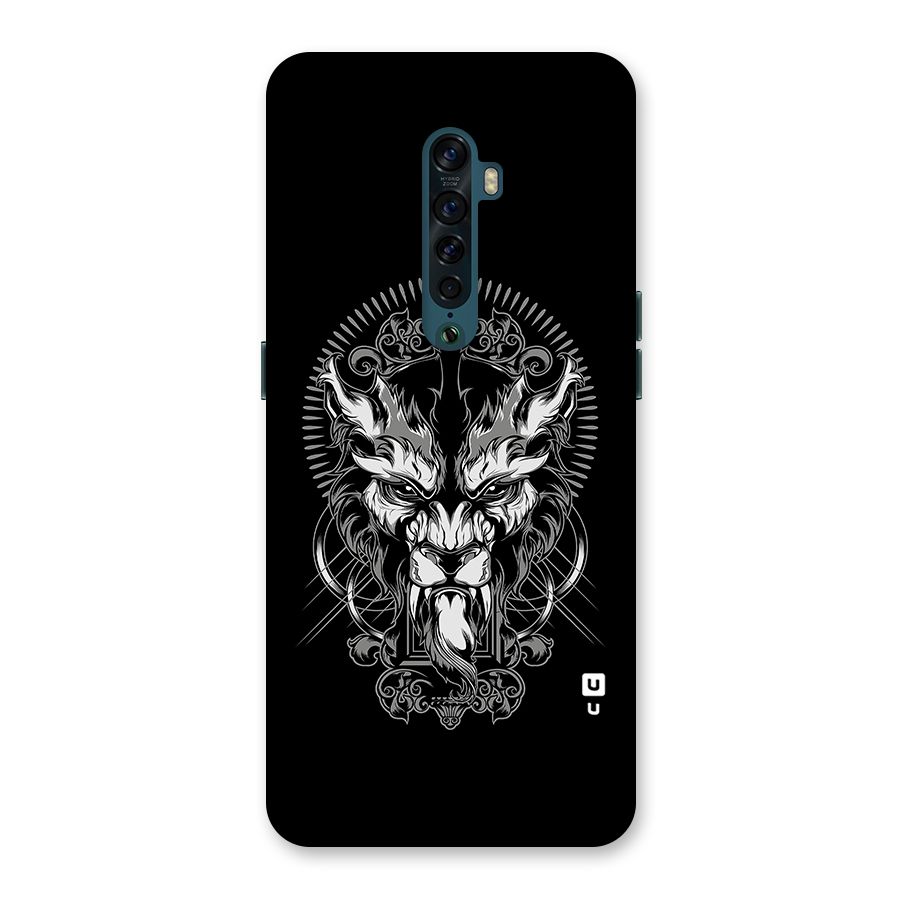Pencil Art Lion Illustration Back Case for Oppo Reno2